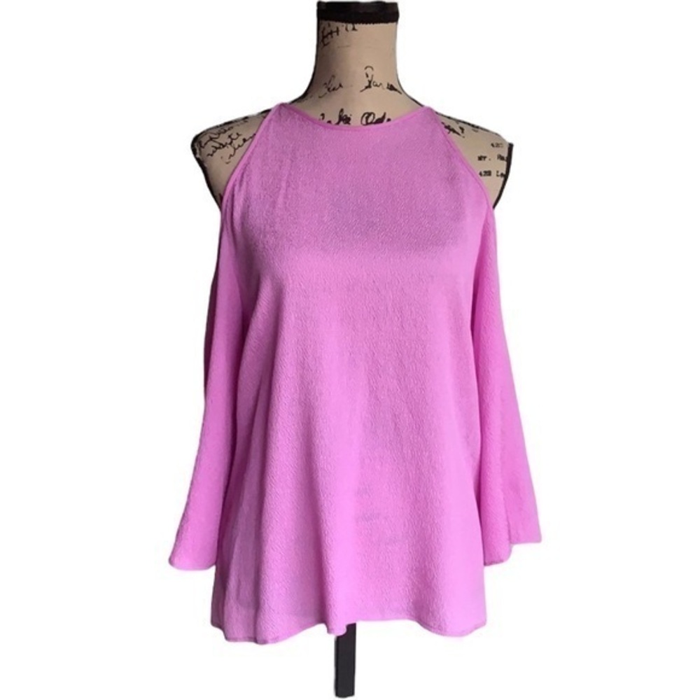 Halston Heritage Dark Tulip Silk Blouse